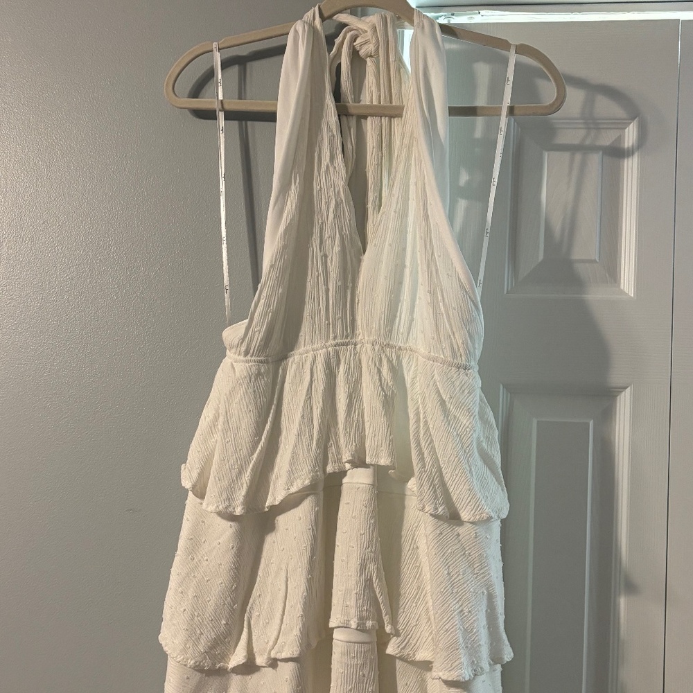 LULU'S white halter top short dress Size XL